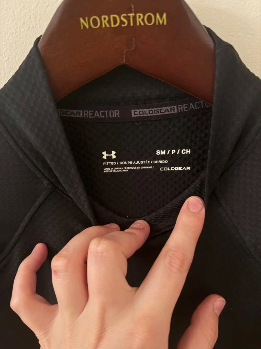 Under Armour Black ColdGear Fitted Long Sleeve Top - Picture 3 of 4